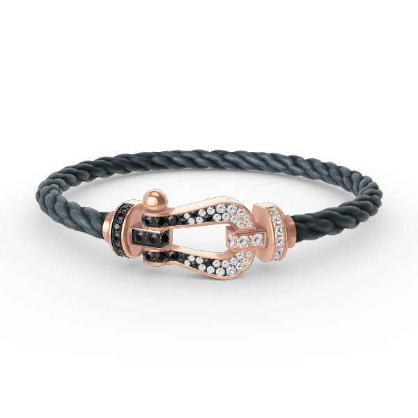 [Love More]FORCE LARGE HORSESHOE BLACK WHITE DIAMOND BRACELET ROSE GOLD