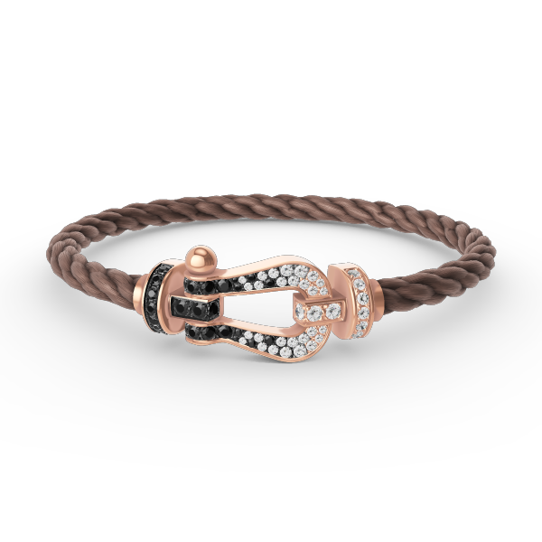 [Love More]FORCE LARGE HORSESHOE BLACK WHITE DIAMOND BRACELET ROSE GOLD