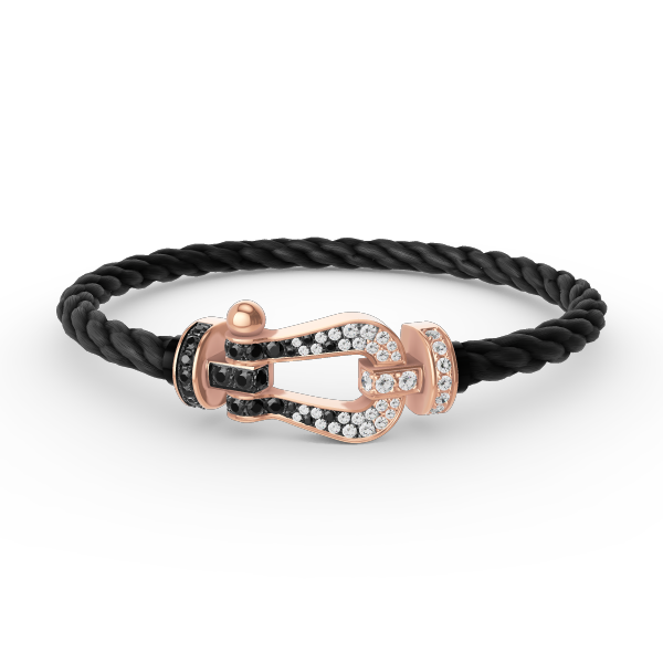 [Love More]FORCE LARGE HORSESHOE BLACK WHITE DIAMOND BRACELET ROSE GOLD