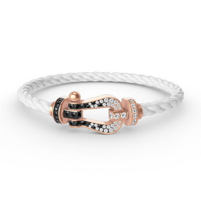 [Love More]FORCE LARGE HORSESHOE BLACK WHITE DIAMOND BRACELET ROSE GOLD