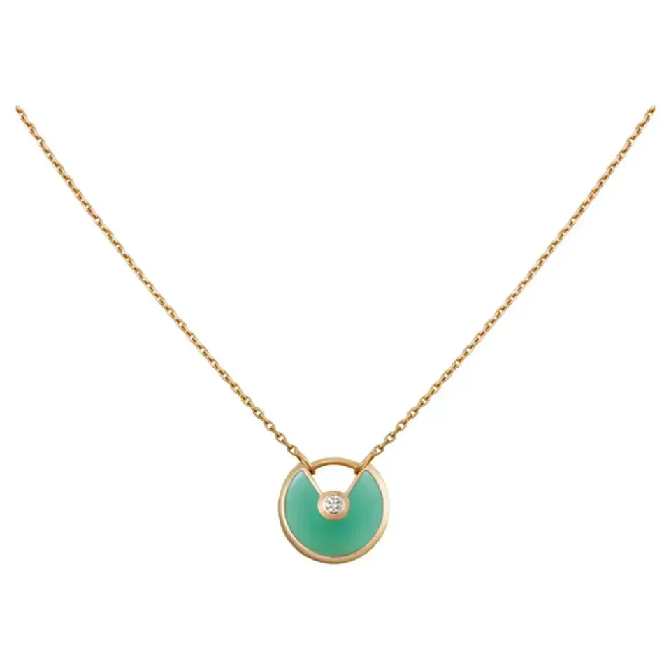 [Love More]AMULETTE GOLD MALACHITE NECKLACE