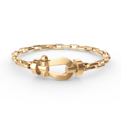 [Love More]FORCE LARGE HORSESHOE CLASP  METAL BRACELET