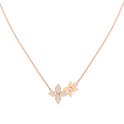 [Love More]STAR BLOSSOM NECKLACE PINK GOLD DIAMONDS