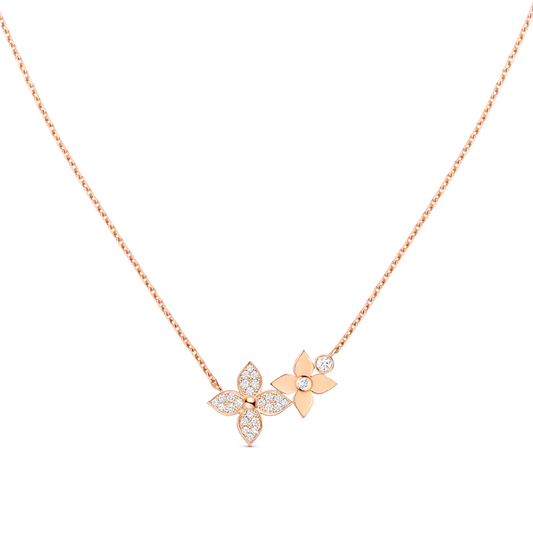 [Love More]STAR BLOSSOM NECKLACE PINK GOLD DIAMONDS