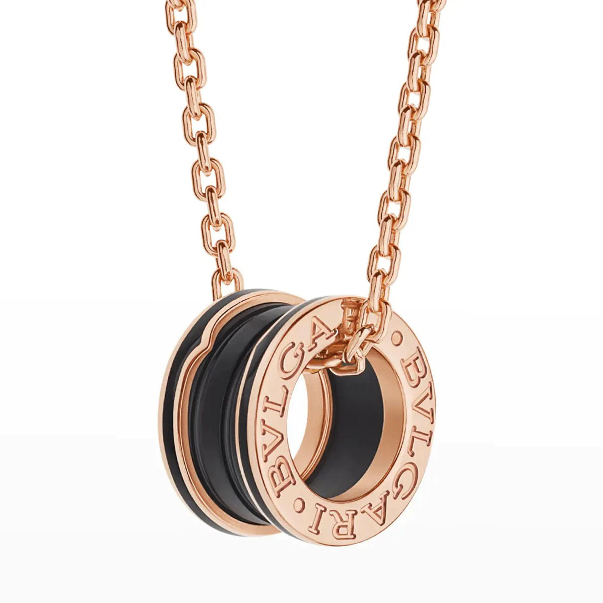 [Love More]ZERO 1 BLACK CERAMIC PINK GOLD NECKLACE