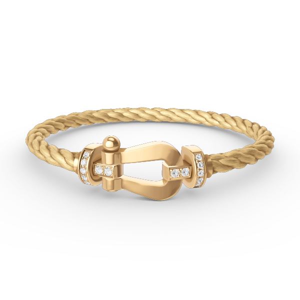 [Love More]FORCE LARGE HORSESHOE HALF DIAMOND BRACELET GOLD