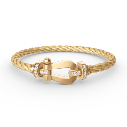 [Love More]FORCE LARGE HORSESHOE HALF DIAMOND BRACELET GOLD