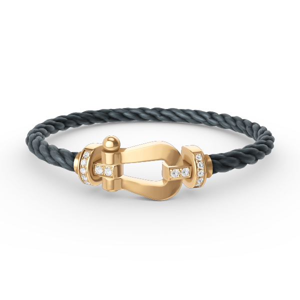 [Love More]FORCE LARGE HORSESHOE HALF DIAMOND BRACELET GOLD