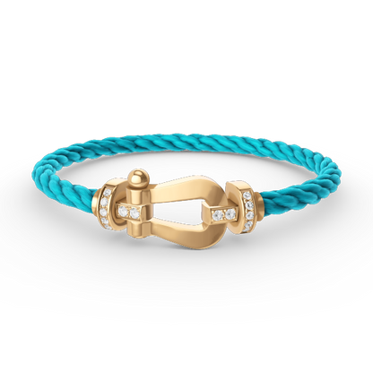 [Love More]FORCE LARGE HORSESHOE HALF DIAMOND BRACELET GOLD