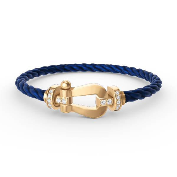 [Love More]FORCE LARGE HORSESHOE HALF DIAMOND BRACELET GOLD