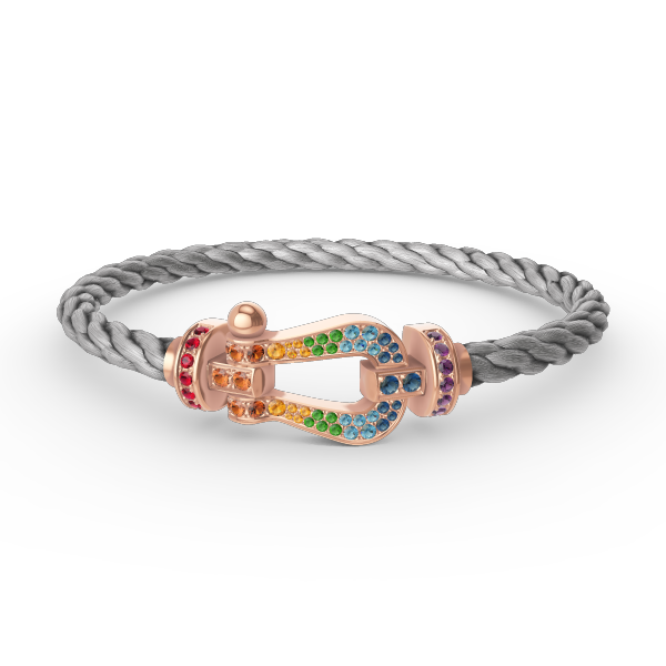 [Love More]FORCE LARGE HORSESHOE  COLORED DIAMOND BRACELET ROSE GOLD