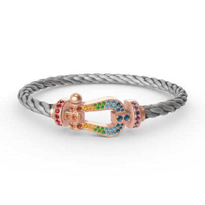 [Love More]FORCE LARGE HORSESHOE  COLORED DIAMOND BRACELET ROSE GOLD