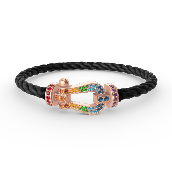 [Love More]FORCE LARGE HORSESHOE  COLORED DIAMOND BRACELET ROSE GOLD