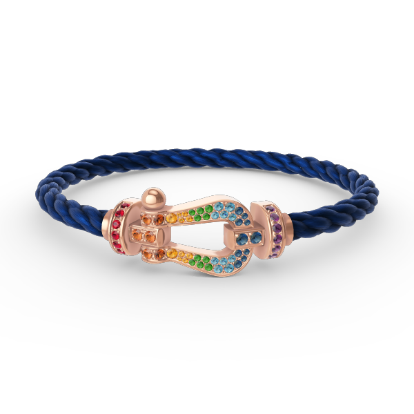 [Love More]FORCE LARGE HORSESHOE  COLORED DIAMOND BRACELET ROSE GOLD