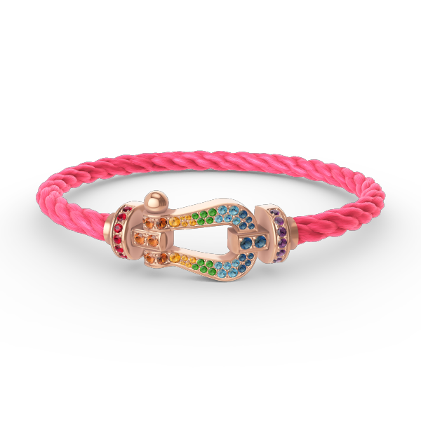 [Love More]FORCE LARGE HORSESHOE  COLORED DIAMOND BRACELET ROSE GOLD