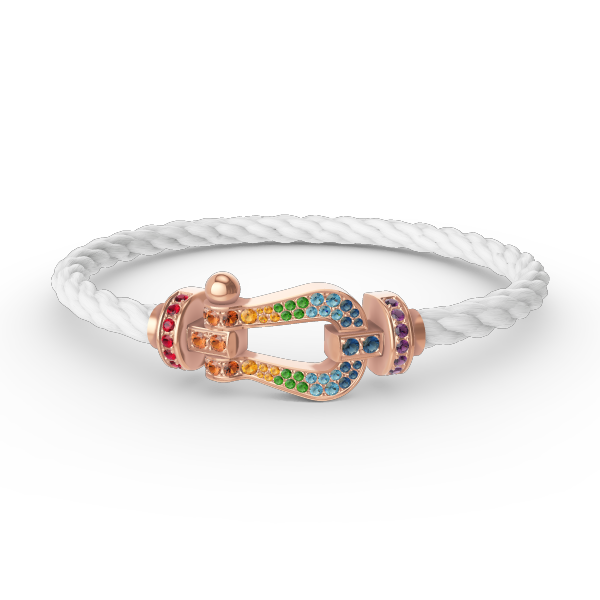 [Love More]FORCE LARGE HORSESHOE  COLORED DIAMOND BRACELET ROSE GOLD