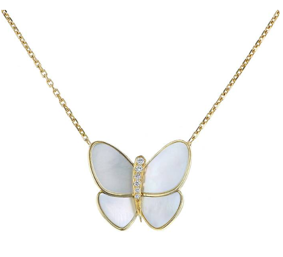 [Love More]BUTTERFLY GOLD MOP DIAMOND NECKLACE