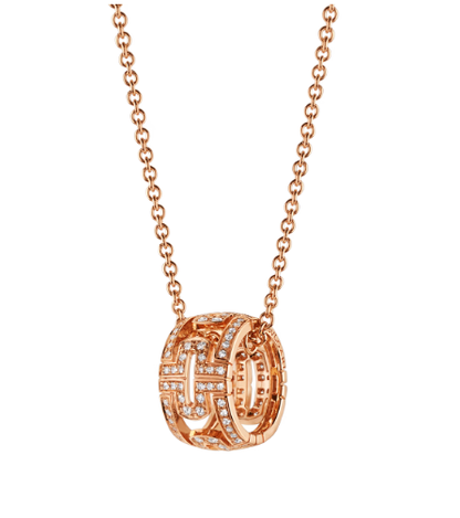 [Love More]PARENTESI NECKLACE PINK GOLD DIAMOND