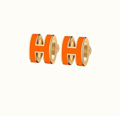 [Love More]MINI POP H EARRINGS ORANGE