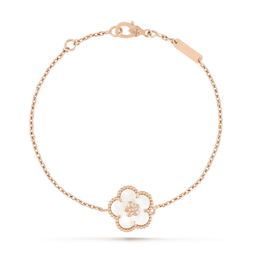 [Love More]LUCKY WHITE MOP PLUM BLOSSOM  BRACELET