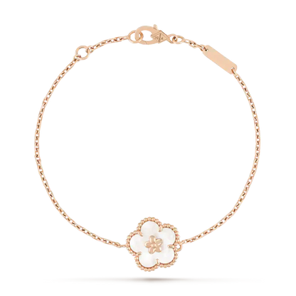 [Love More]LUCKY WHITE MOP PLUM BLOSSOM  BRACELET