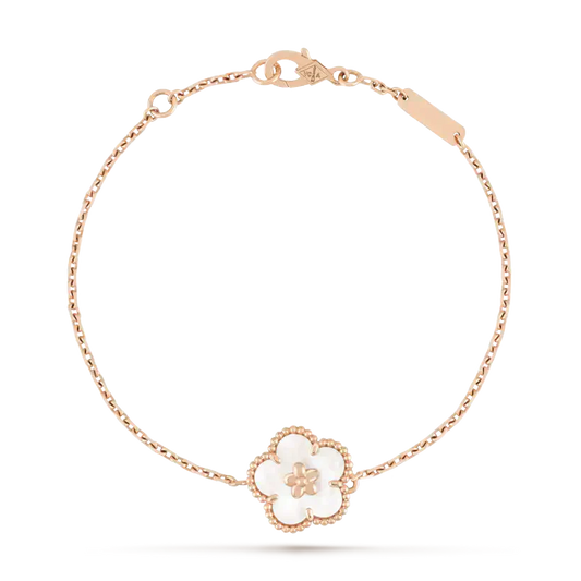 [Love More]LUCKY WHITE MOP PLUM BLOSSOM  BRACELET