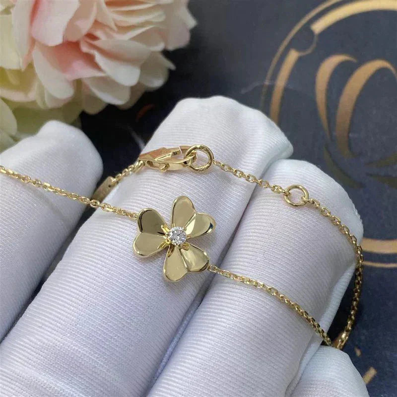 [Love More]FRIVOLE GOLD FLOWER PINK MALACHITE BRACELET