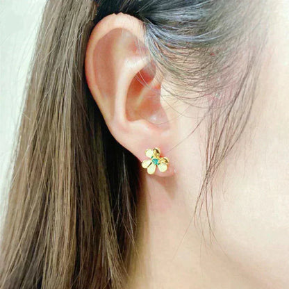 [Love More]FRIVOLE  FLOWER MALACHITE EARRINGS