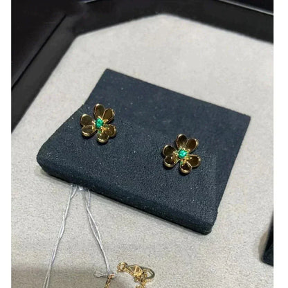 [Love More]FRIVOLE  FLOWER MALACHITE EARRINGS