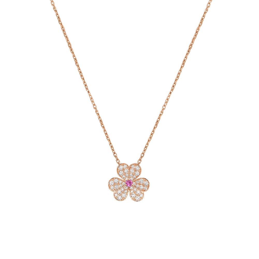 [Love More]FRIVOLE ROSE GOLD FLOWER DIAMOND NECKLACE