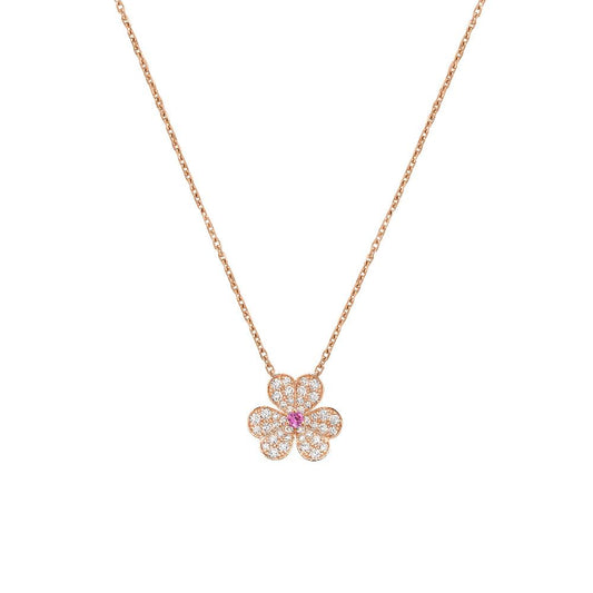 [Love More]FRIVOLE ROSE GOLD FLOWER DIAMOND NECKLACE