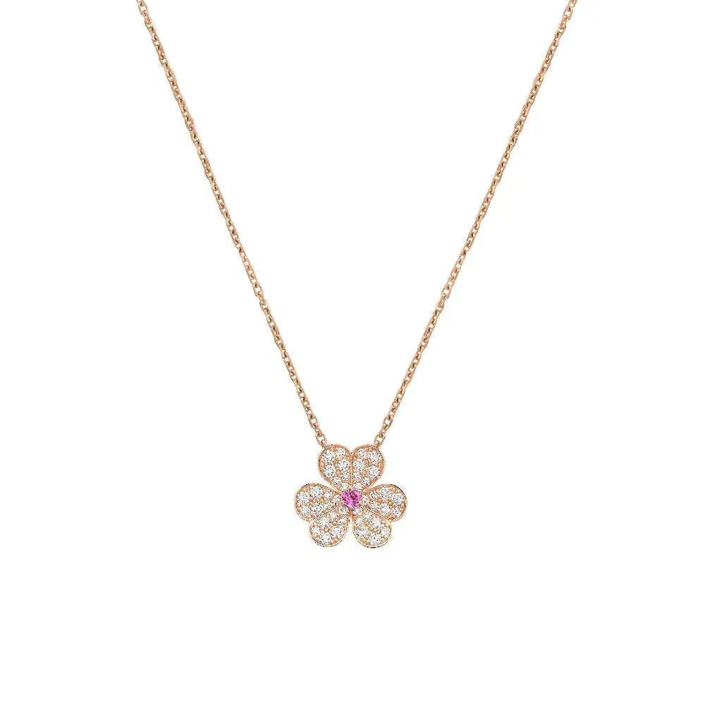 [Love More]FRIVOLE ROSE GOLD FLOWER DIAMOND NECKLACE