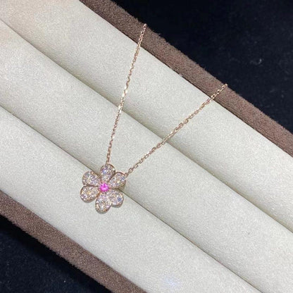 [Love More]FRIVOLE ROSE GOLD FLOWER DIAMOND NECKLACE