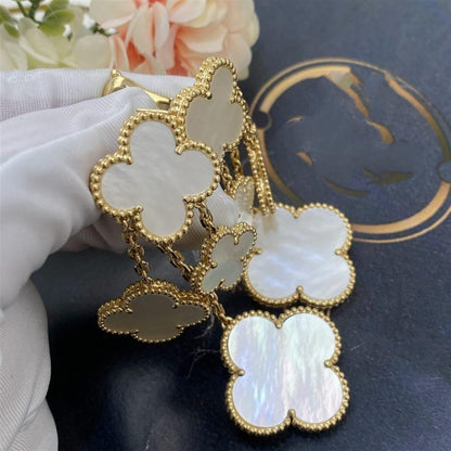 [Love More]CLOVER EARRINGS WHITE MOP 4 MOTIFS GOLD