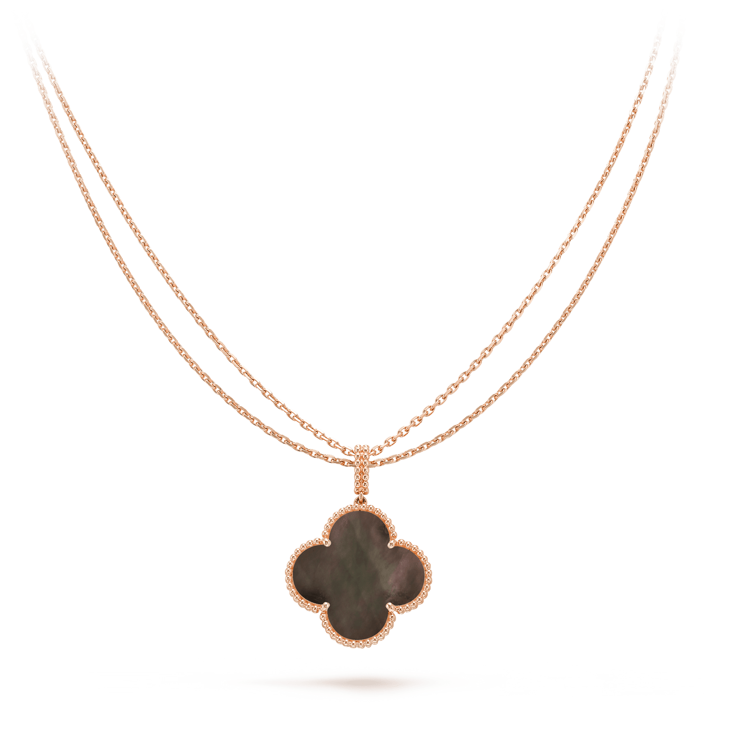 [Love More]CLOVER 25MM GOLD DARK MOP BIG CLOVER NECKLACE