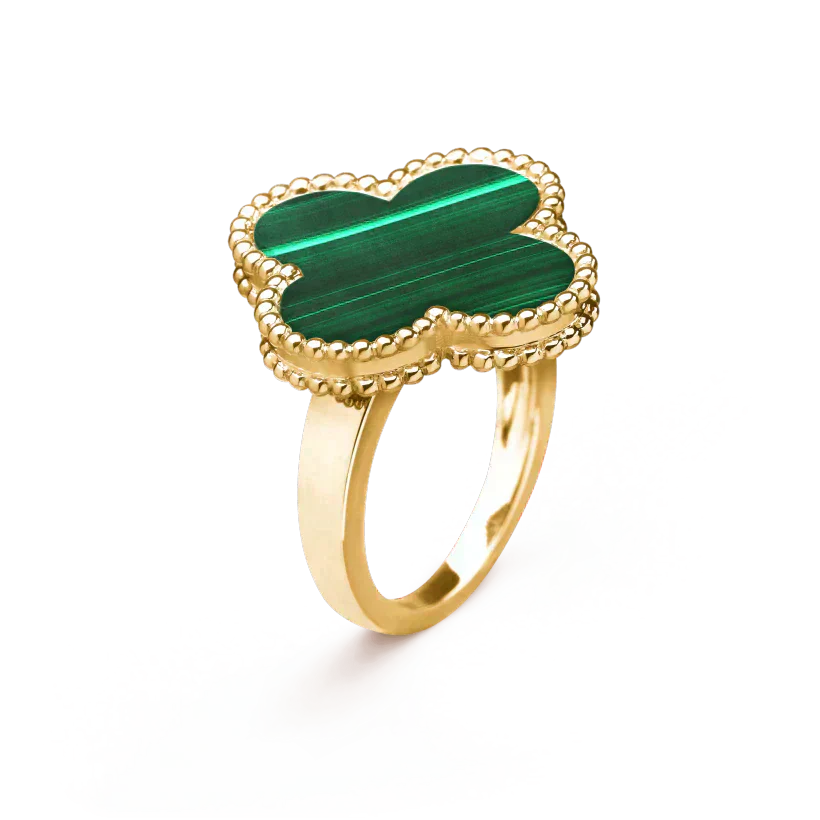 [Love More]CLOVER MALACHITE RING