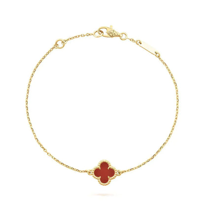 [Love More]CLOVER  CARNELIAN SINGLE FLOWER BRACELET