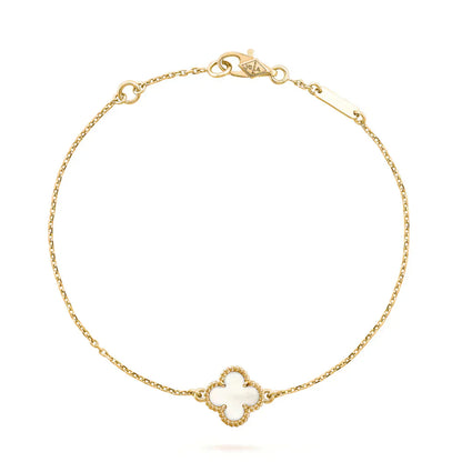 [Love More]CLOVER WHITE MOP SINGLE FLOWER BRACELET