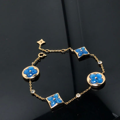 [Love More]STAR AND SUN 4 MOTIF BLUE BRACELET