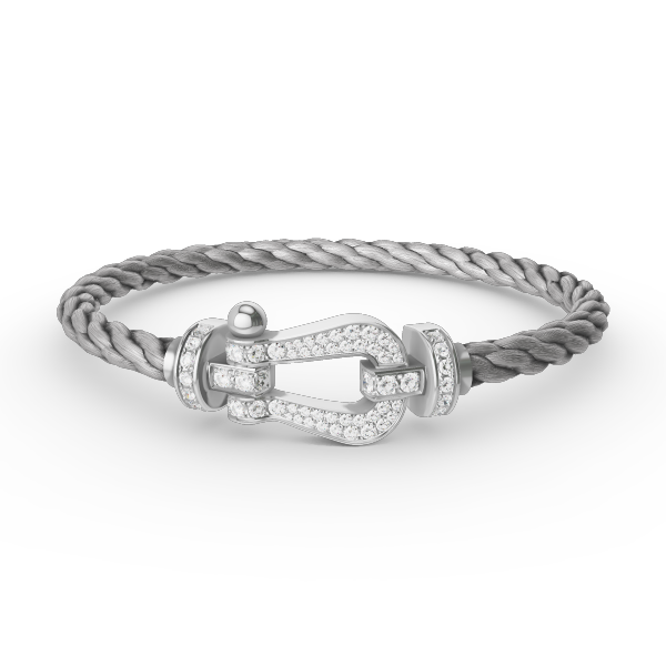 [Love More]FORCE LARGE HORSESHOE FULL DIAMOND BRACELET SILVER