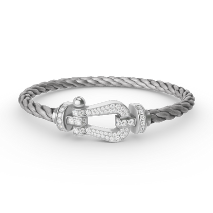 [Love More]FORCE LARGE HORSESHOE FULL DIAMOND BRACELET SILVER