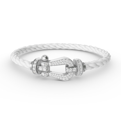 [Love More]FORCE LARGE HORSESHOE FULL DIAMOND BRACELET SILVER