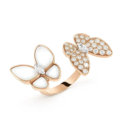 [Love More]TWIN BUTTERFLY DIAMOND MOP RING